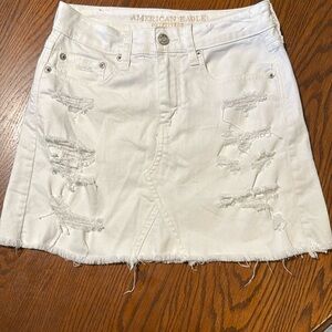 American Eagle Outfitters Cream A-Line Mini Skirt
